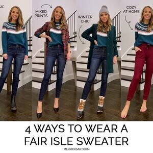 Maurices fair isle sweater green size medium